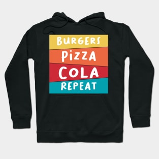 Retro Cola Burger Pizza Repeat Hoodie